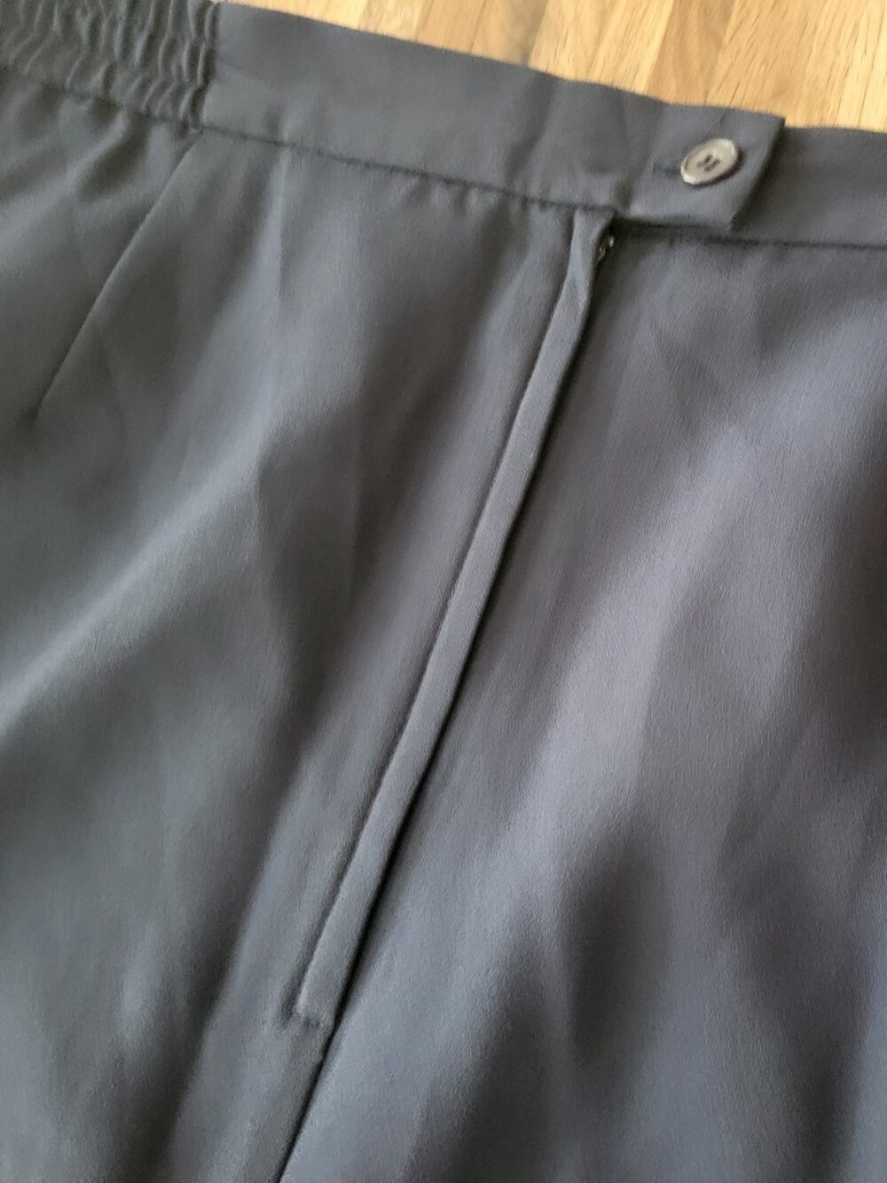 KB Stella Louise Satin Navy Blue Maxi Length Trouser/Pencil Skirt Vintage 80's - Picture 11 of 13
